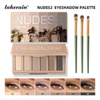 6-Color Matte Nude Eyeshadow Palette with Makeup Brushes