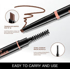 Waterproof Triangular Tip Eyebrow Pencil with Grooming Brush
