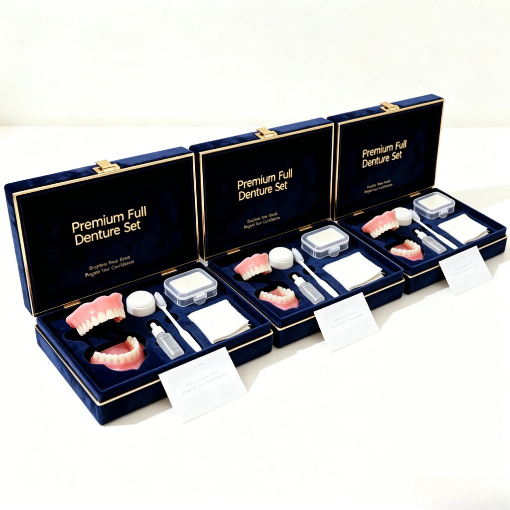 Temporary Cosmetic Denture Set for Instant Smile Correction