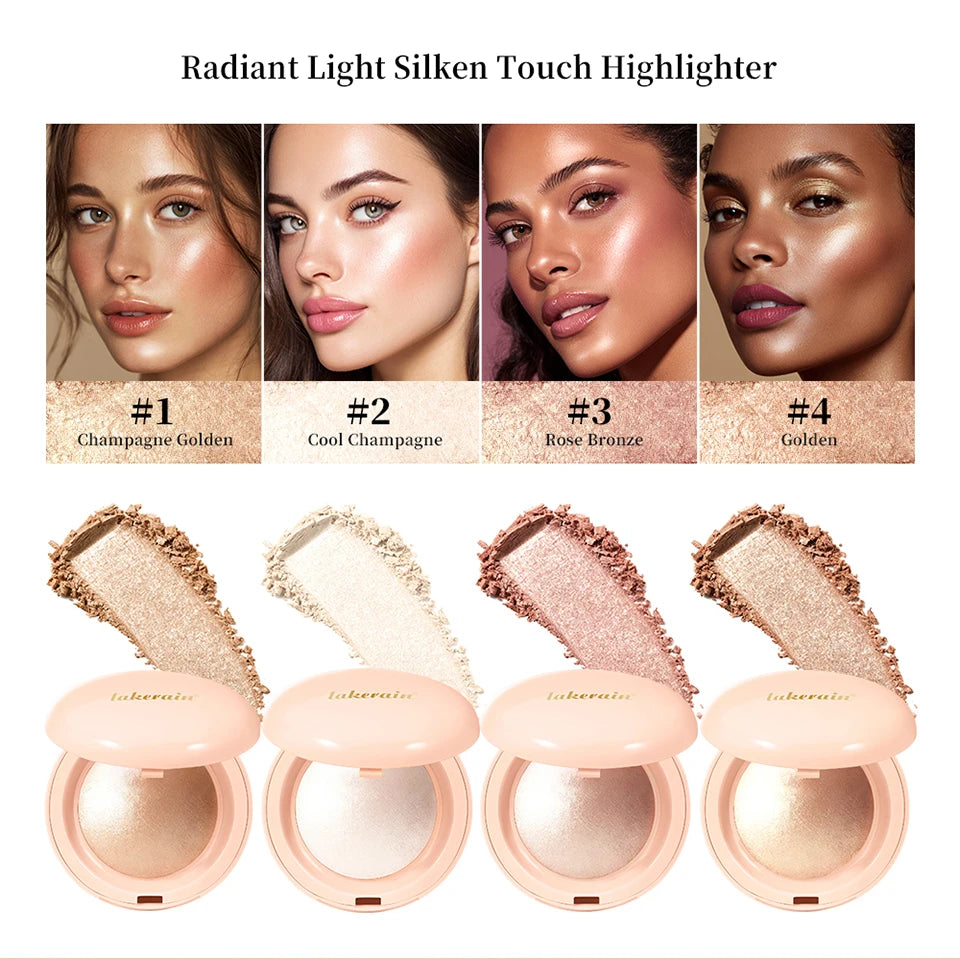 Radiant Baked Highlighter Powder for Natural Glow - 8