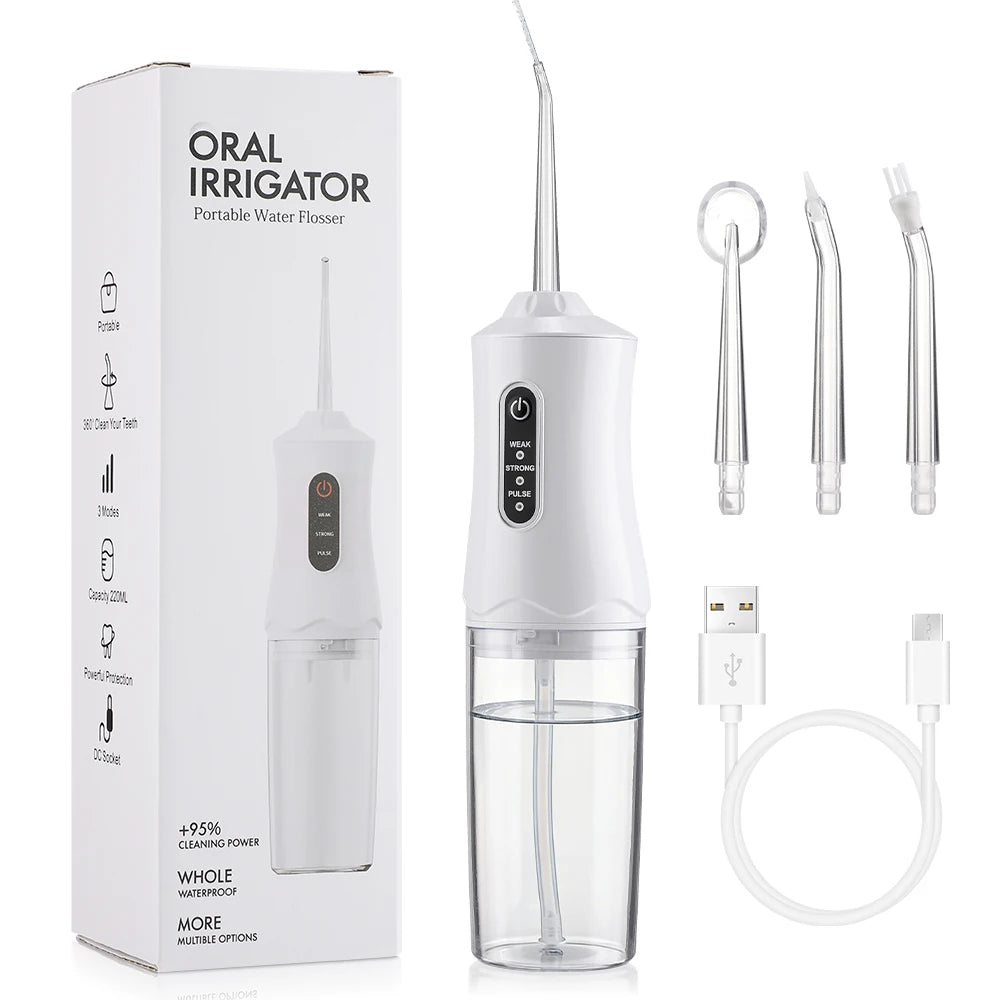 Portable Rechargeable Dental Water Flosser with 3 Cleaning Modes - 1
