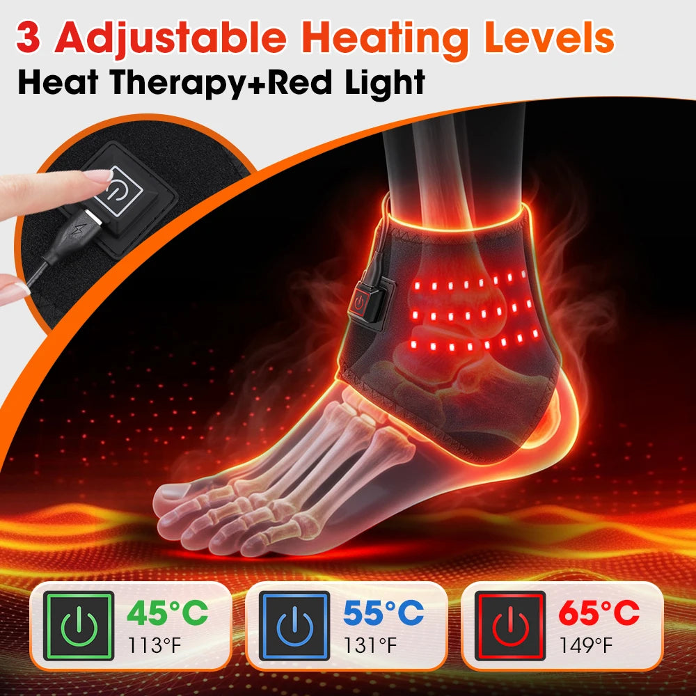 3-in-1 Red Light Heating Wrap for Ankle, Foot and Wrist - 4