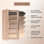 6-Color Matte Eyeshadow Palette for Natural and Smokey Eye Looks