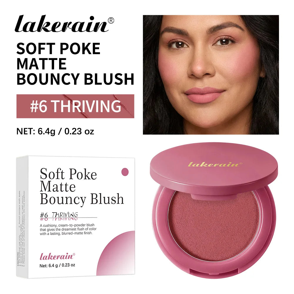 Matte Cream-to-Powder Bouncy Blush for Natural Face Flush