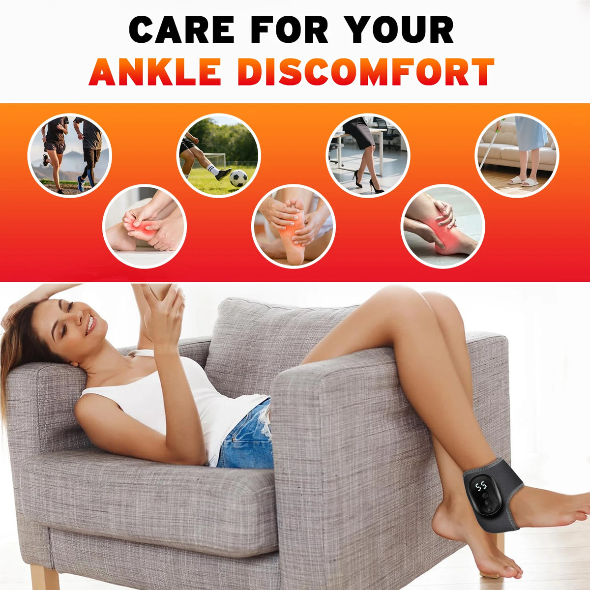 Cordless Vibration Massage Wrap for Wrist and Ankle
