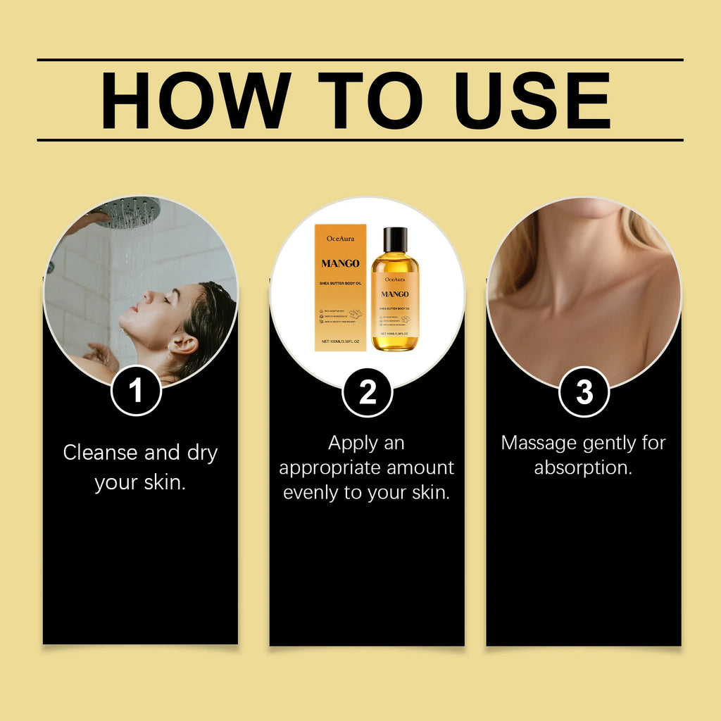 Mango Shea Butter Nourishing Body Oil for Dry Skin