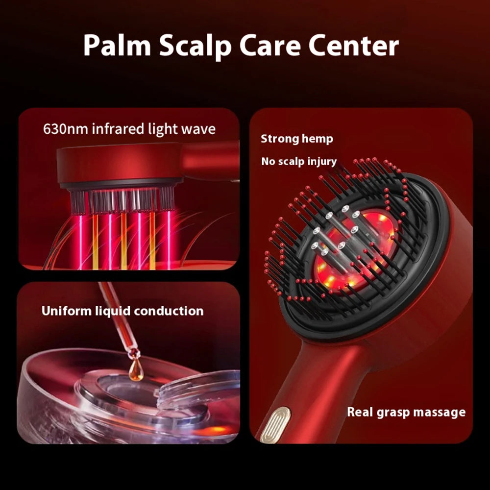 Electric Scalp Massage Comb with Red Light and Liquid Applicator - 11