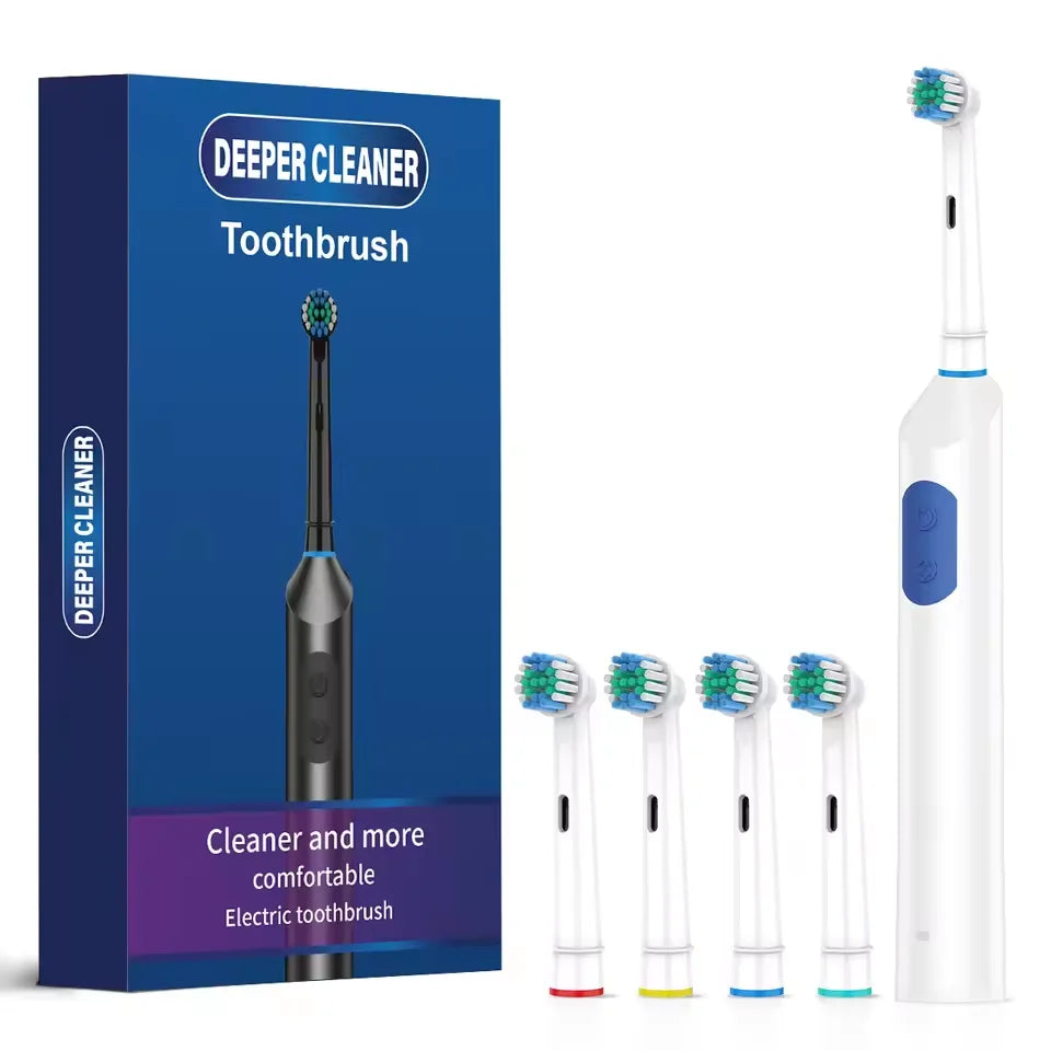 Rotating Electric Toothbrush with 5 Modes and 4 Replacement Heads - 19