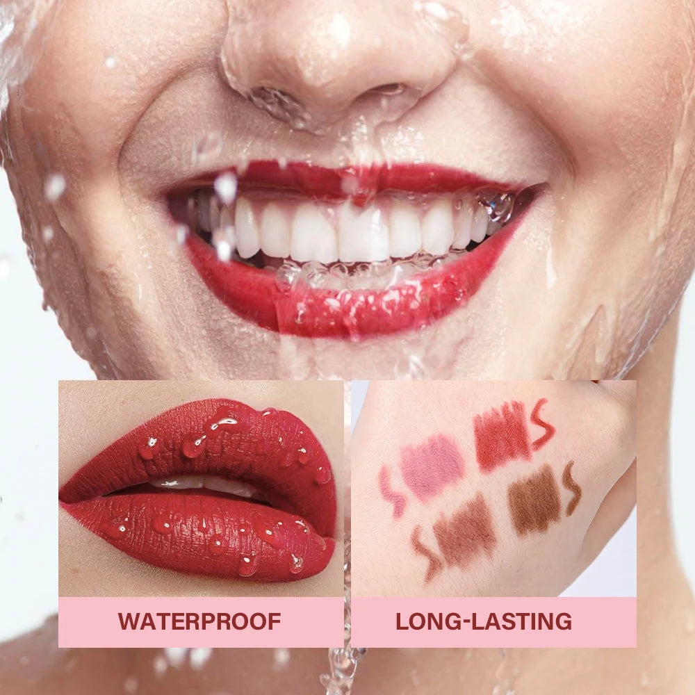 Waterproof Matte Lip Liner Pencil Set for Defined Lips - 3