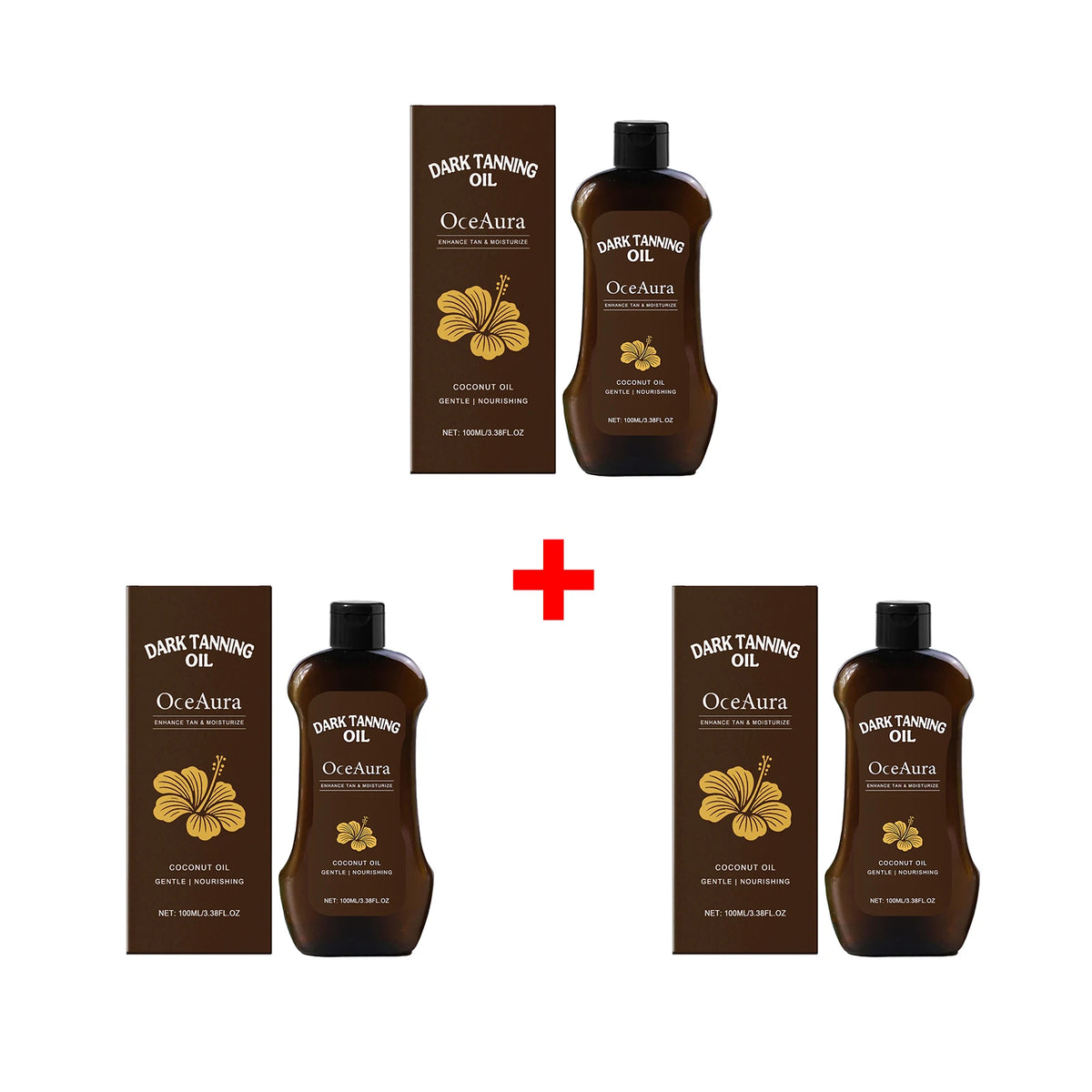 Coconut Oil Dark Tanning Body Oil for Deep Bronze Glow