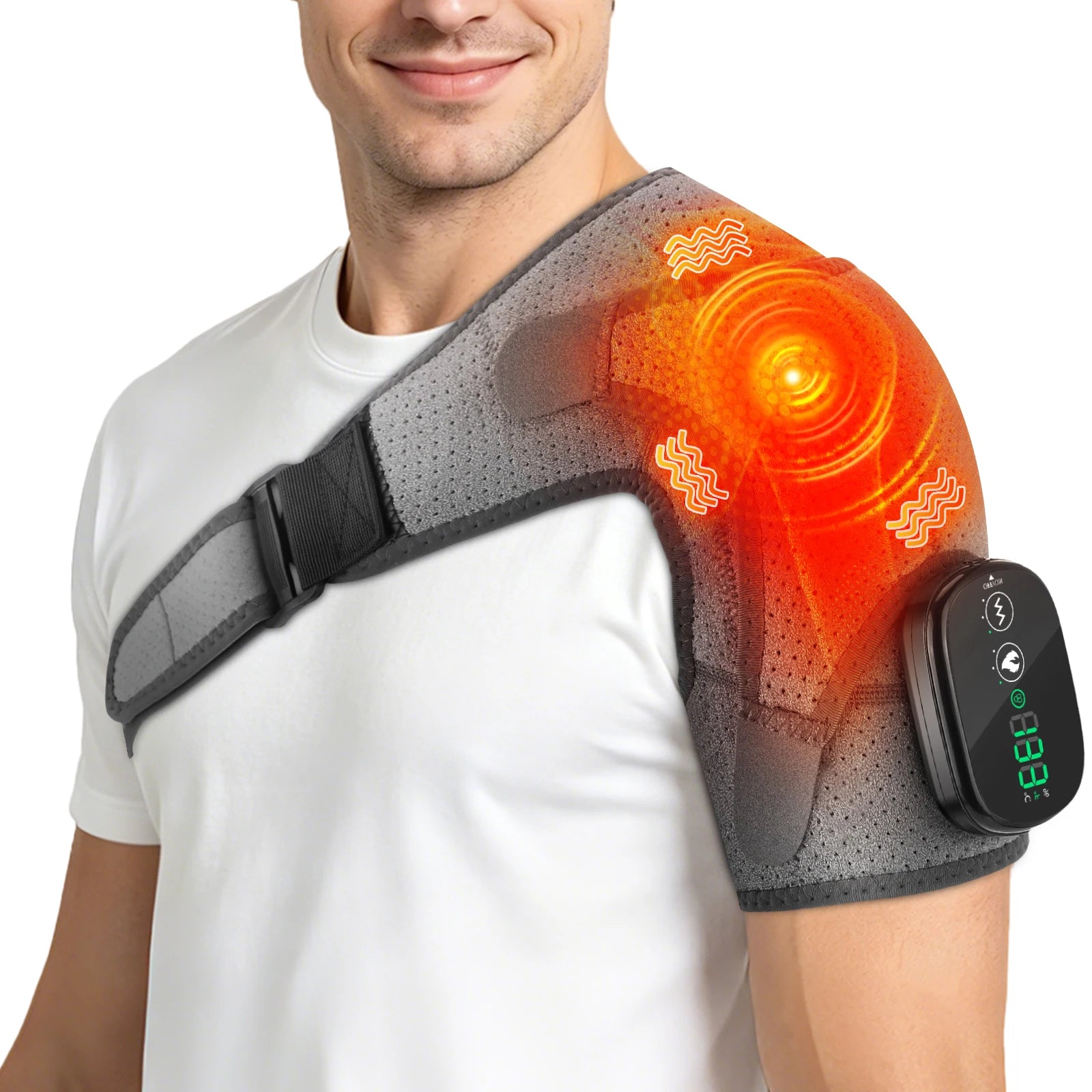 Cordless Heated Shoulder Massager with Vibration - 18