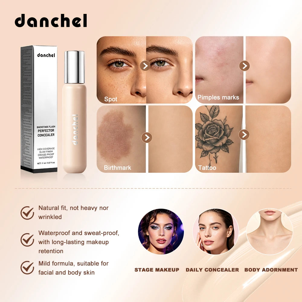 Full Coverage Waterproof Liquid Concealer for Face and Body