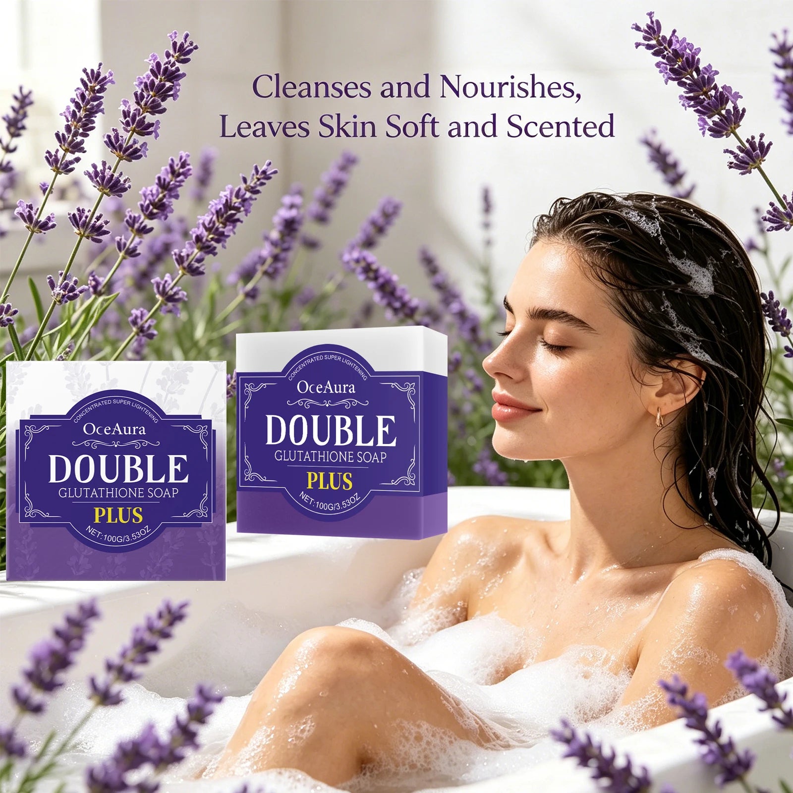 Lavender Cleansing Soap Bar for Oil Control and Skin Brightening - 5