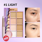 8-Shade Cream Concealer Palette and Makeup Applicator Set