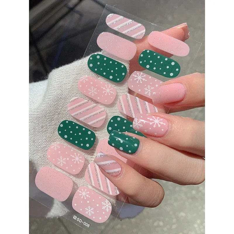 Christmas Snowflake Gel Nail Art Wraps - 23