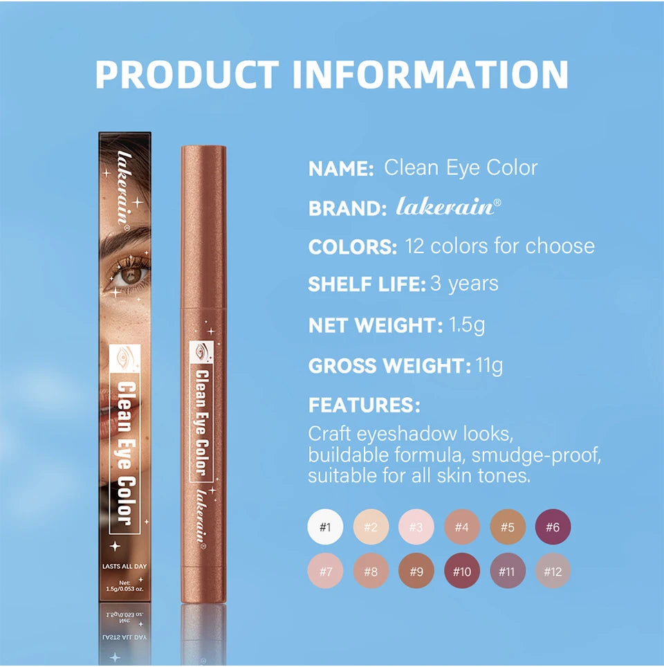 Long-Lasting Waterproof Eyeshadow Pencil Crayon