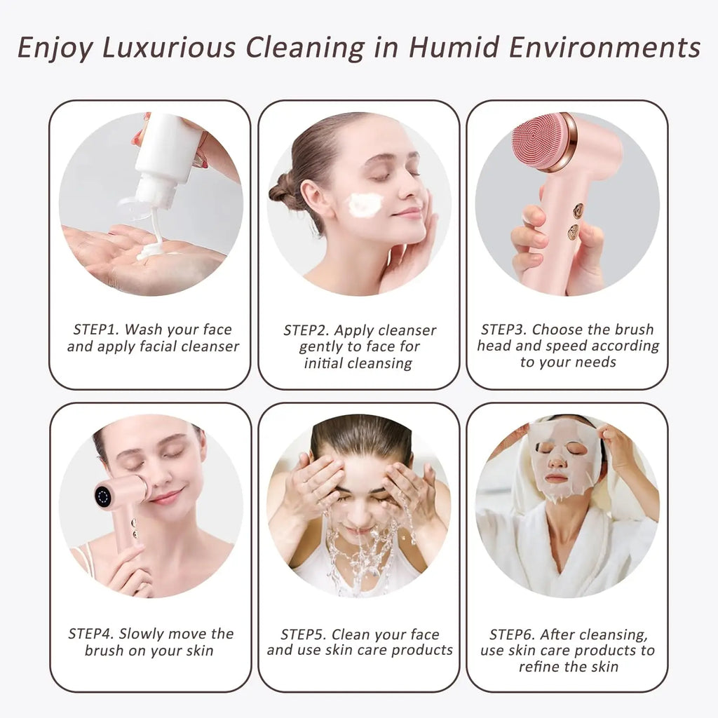 4-in-1 Waterproof Electric Facial Cleansing Brush