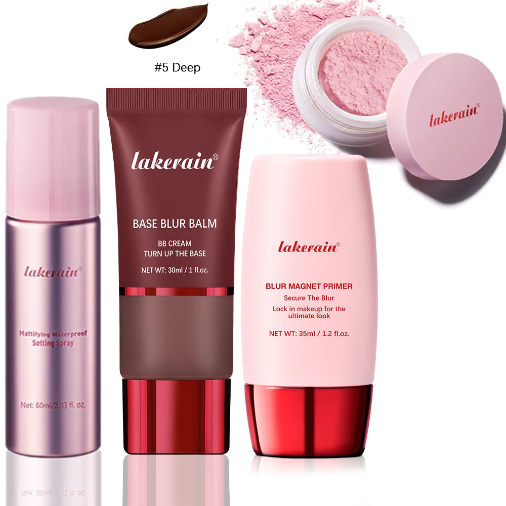 4-Piece Matte Makeup Setting and Blurring Face Base Set