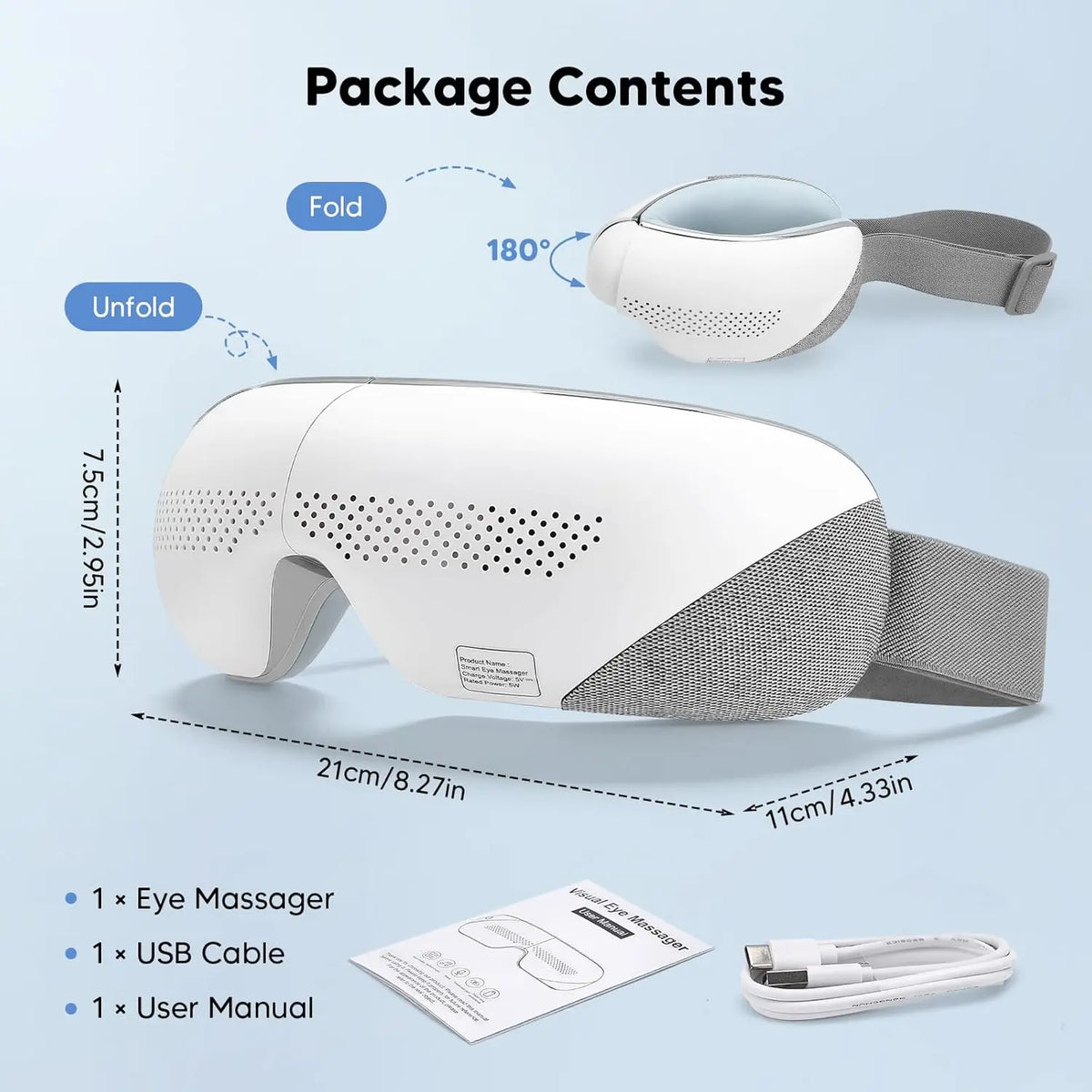 4-in-1 Rechargeable Airbag Eye Massager for Strain and Relaxation