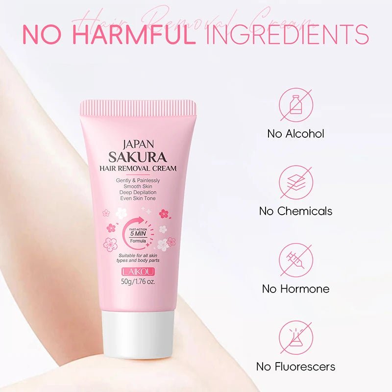 Painless Gentle Hair Removal Cream for Sensitive Skin