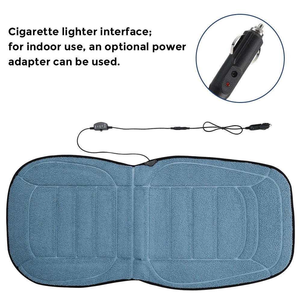 Heated Lambswool Car Seat Cushion for Winter Commuting