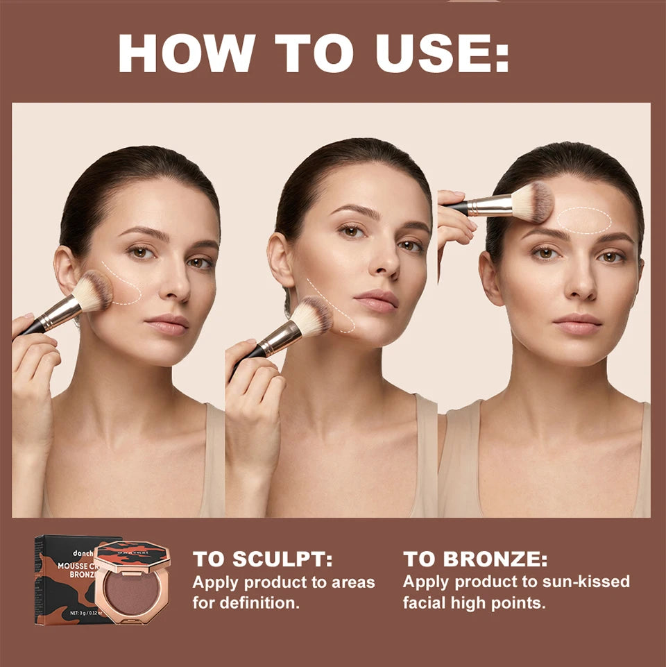 Cream Mousse Contour Bronzer for Seamless Face Sculpting
