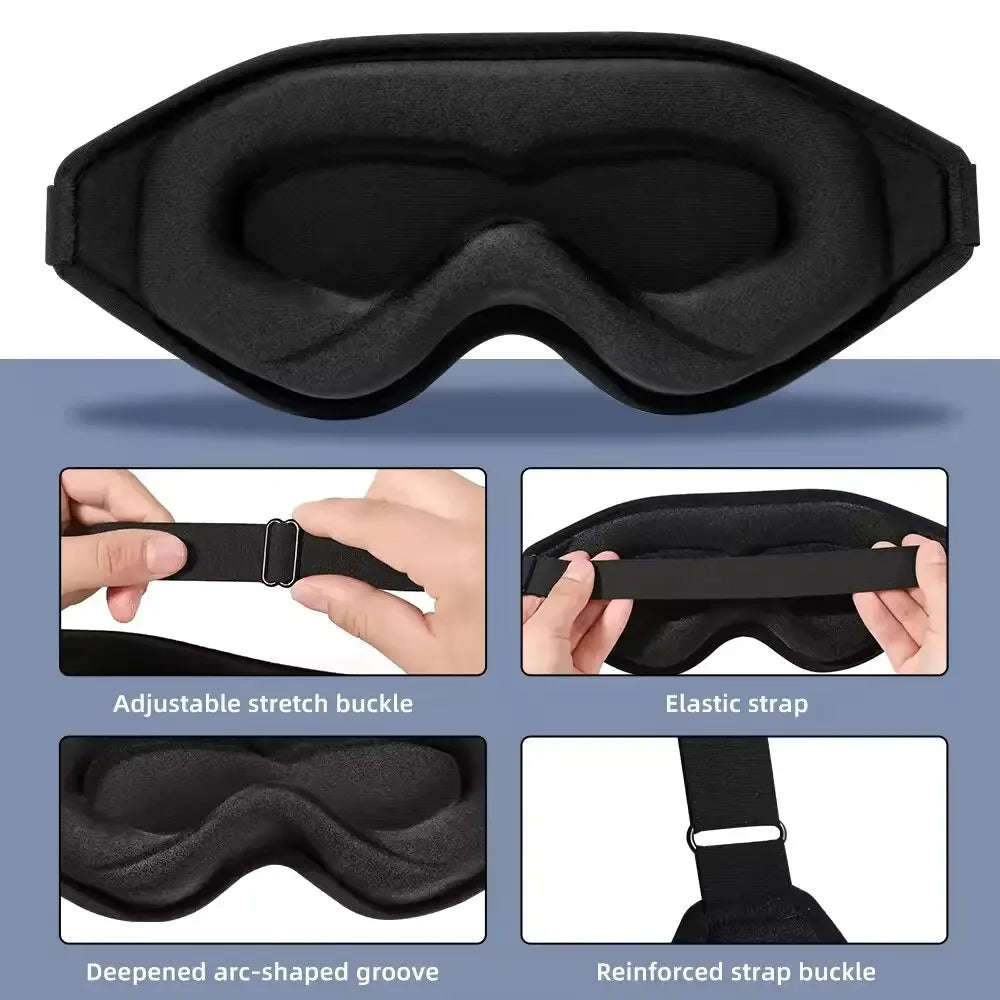 3D Memory Foam Contoured Sleep Mask for Total Light Blockout