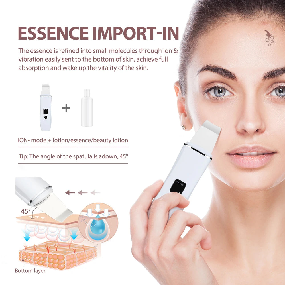 Ultrasonic Facial Skin Scrubber and Pore Cleaner - 9