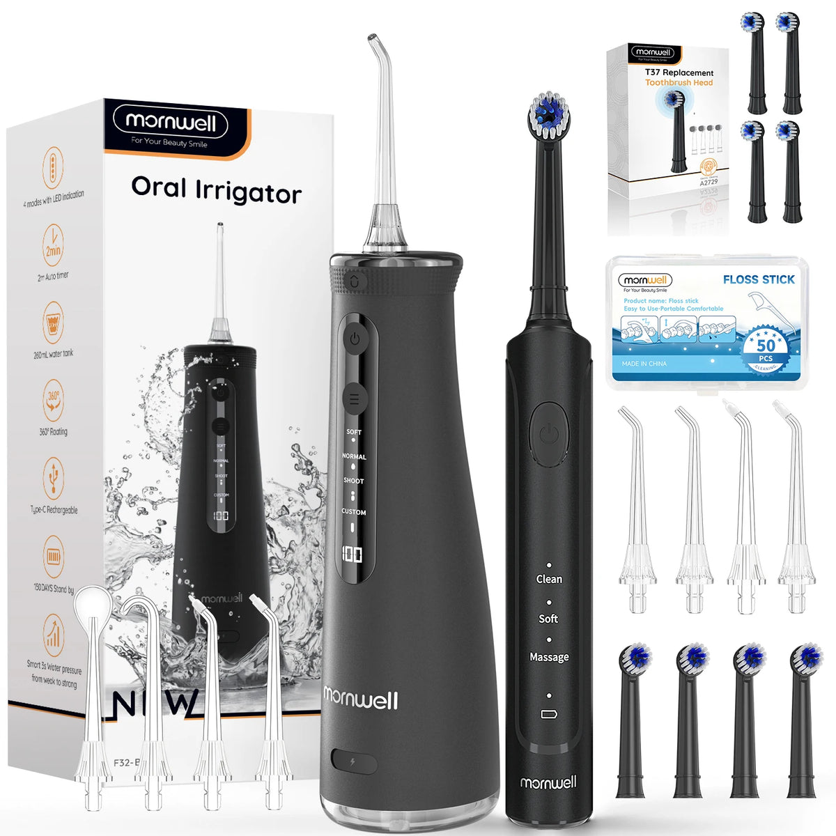 Electric Toothbrush and Water Flosser Combo Kit