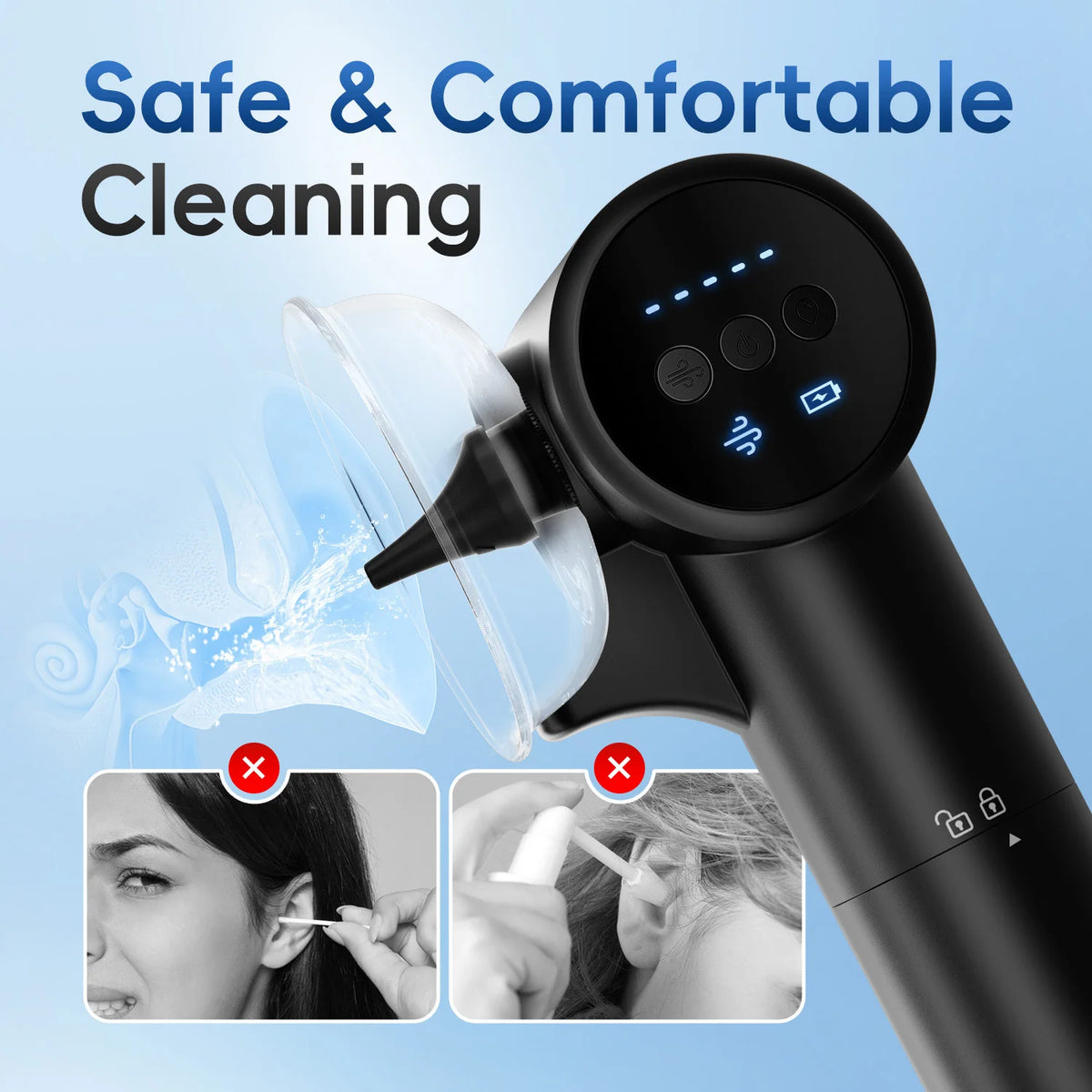 Electric Ear Wax Removal Irrigation System with Drying Function