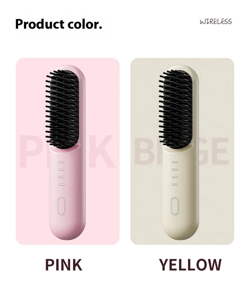 Fast-Heating Ionic Hair Straightening Brush for Frizz-Free Styling