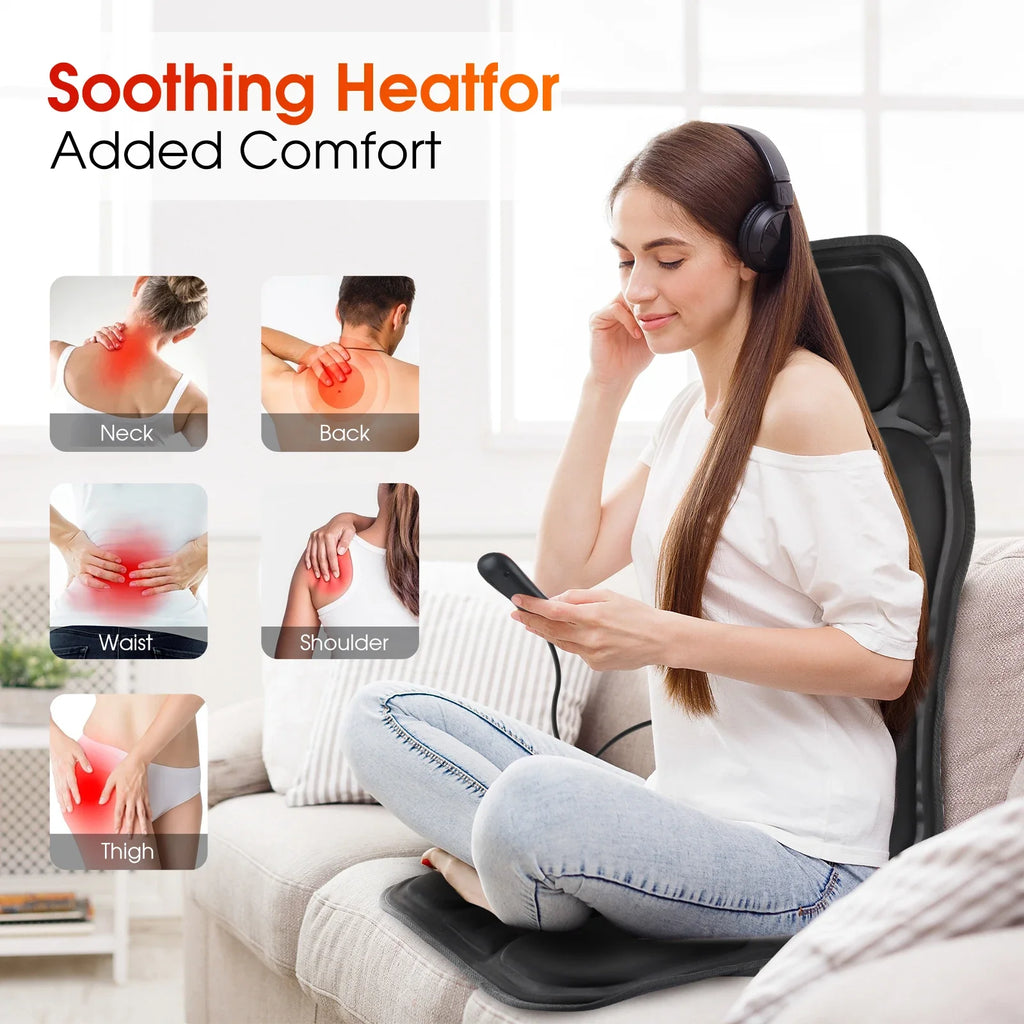Full-Body Electric Heated Vibration Massage Chair Mat