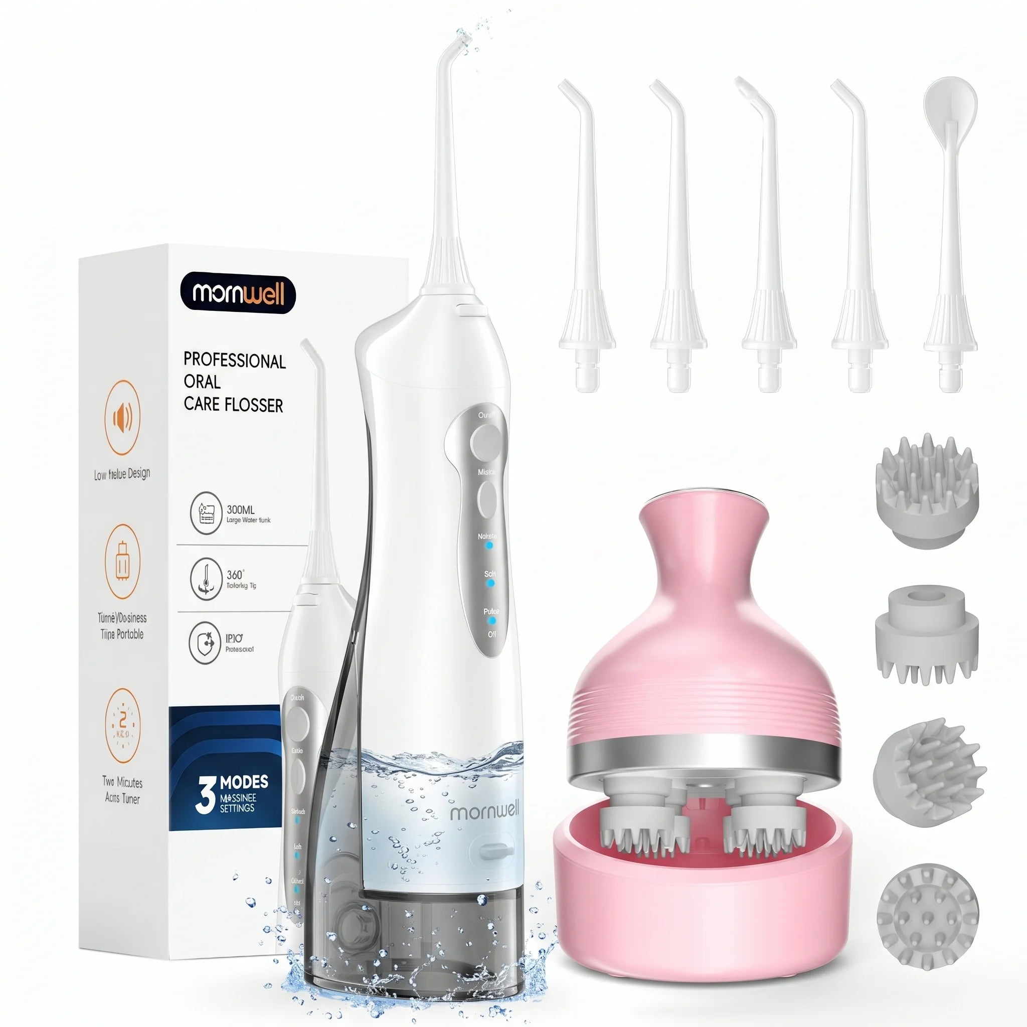 Portable Oral Irrigator and Electric Scalp Massager Set - 1