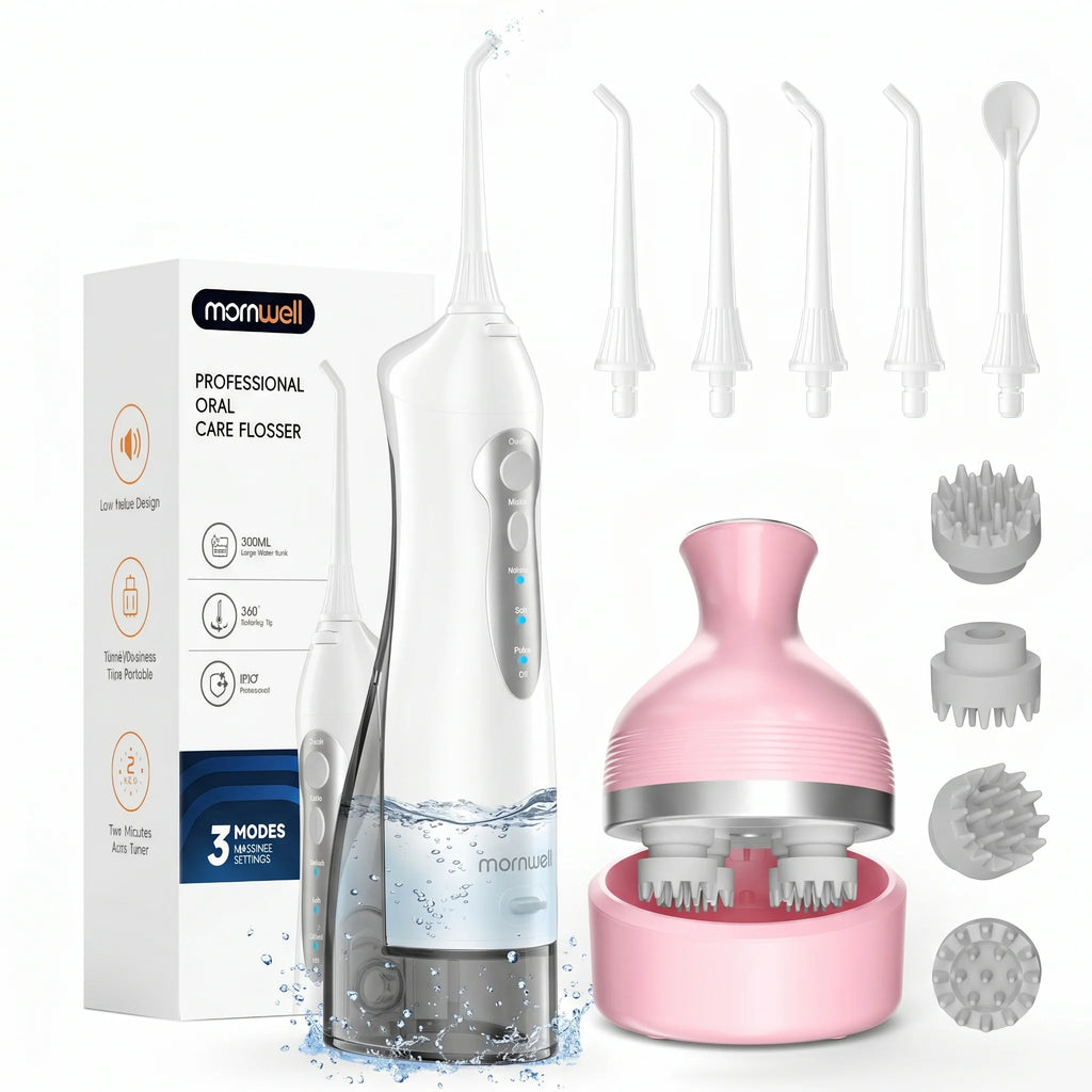Portable Oral Irrigator and Electric Scalp Massager Set