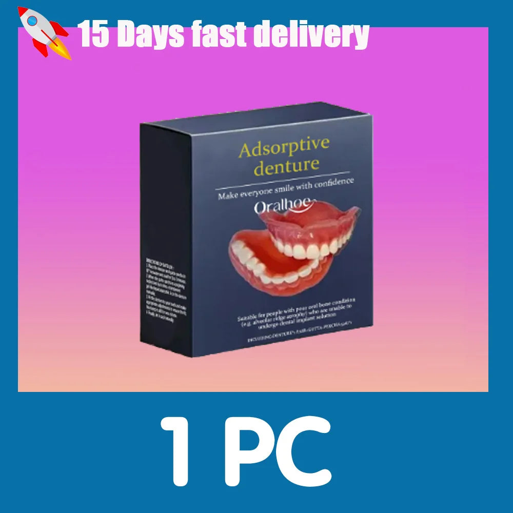Comfort Fit Flexible Silicone Denture Set for Natural Smile