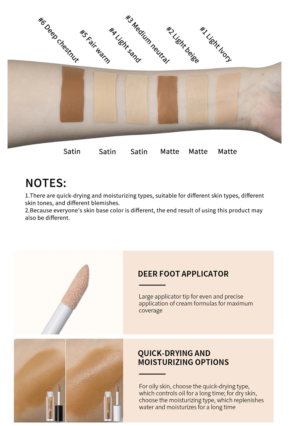 Full Coverage Long-Lasting Matte Liquid Concealer - 12