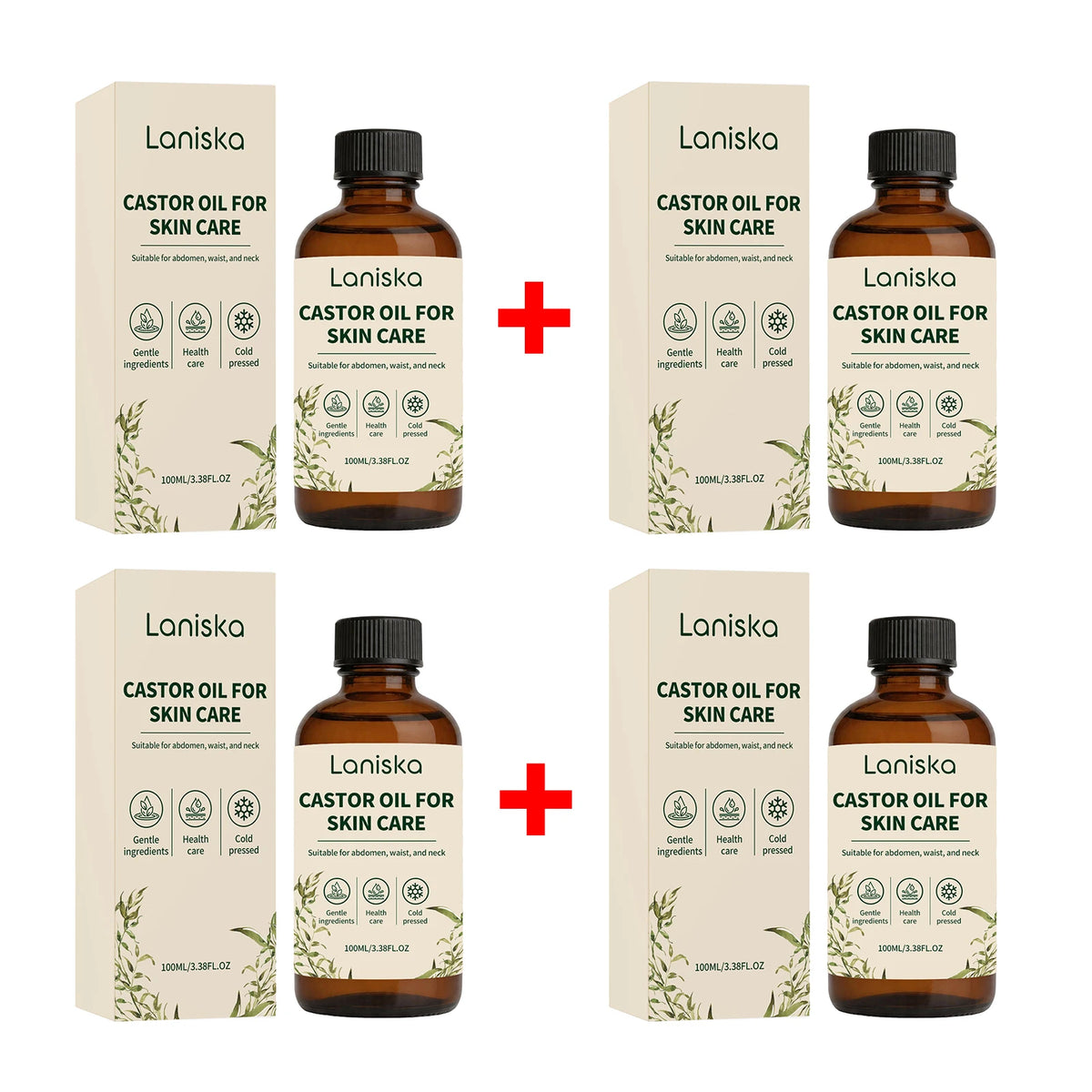 Cold Pressed Castor Oil for Body Skin Hydration and Massage