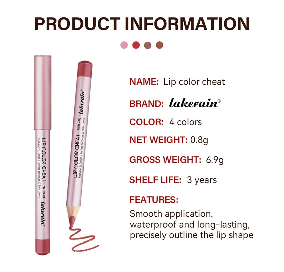 Waterproof Matte Lip Liner Pencil Set for Defined Lips