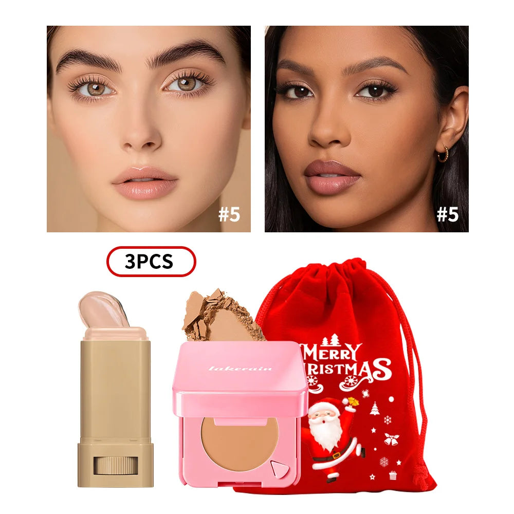 Matte Foundation Stick and Pressed Powder Beauty Set