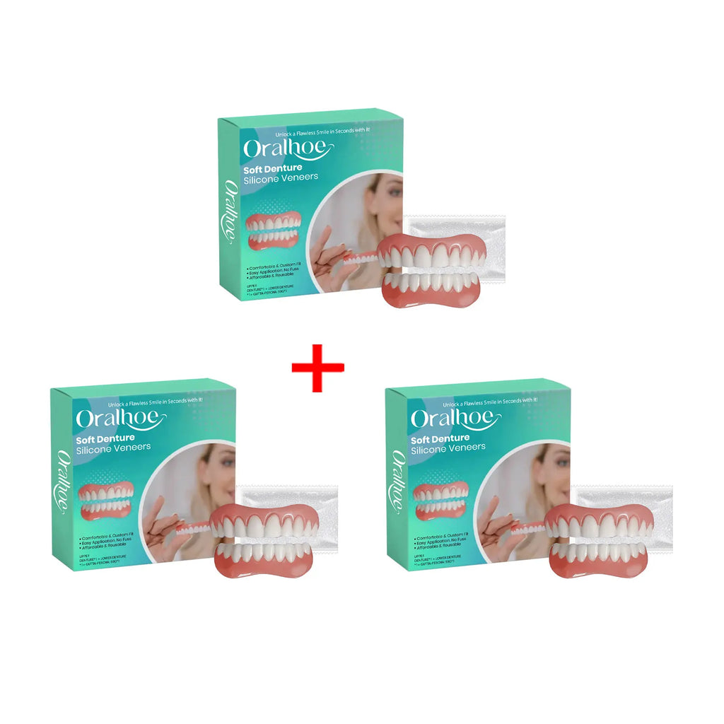 Flexible Silicone Cosmetic Denture Set for Temporary Smile Repair