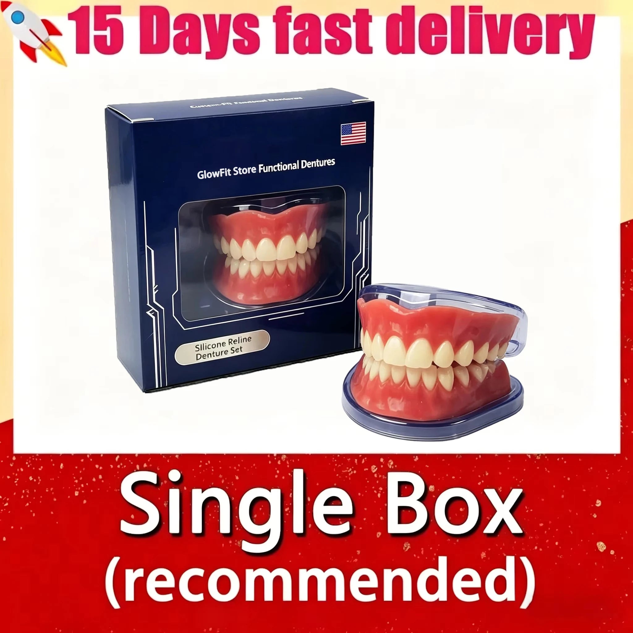 Suction-Retained Full Mouth Dentures for Seniors - 9
