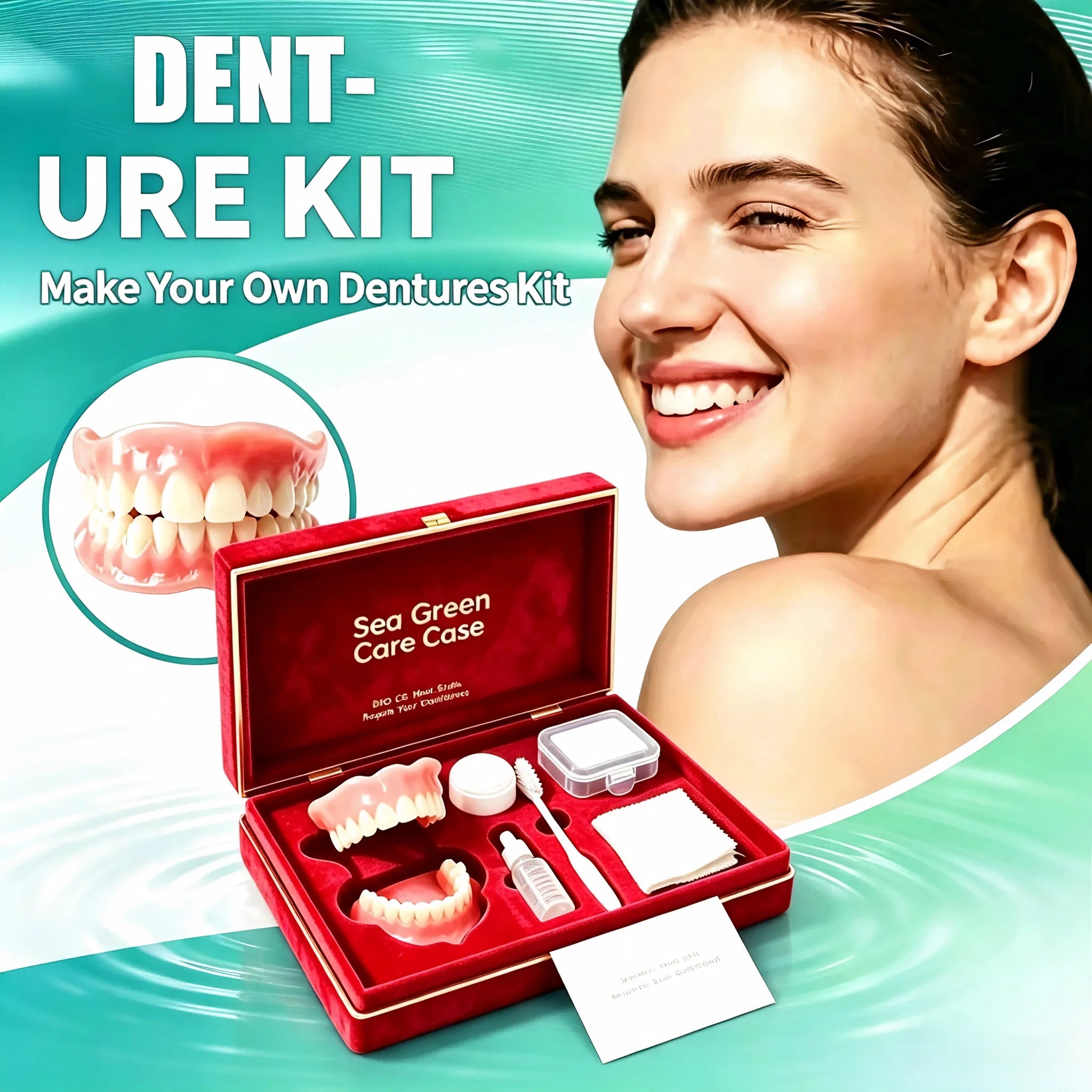 Portable Denture Care and Cleaning Travel Kit with Storage Case - 2