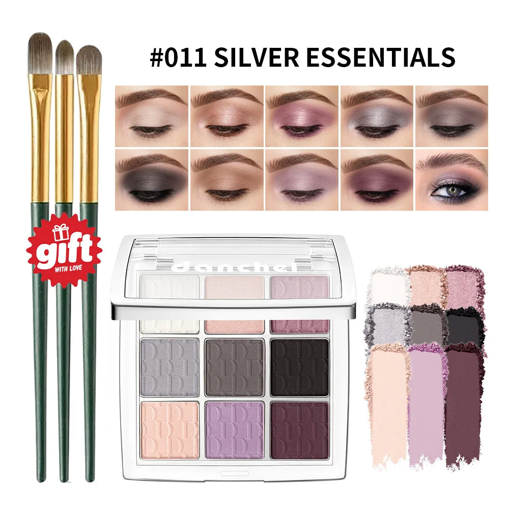 9-Color Beginner Friendly Eyeshadow Palette with Brush - 25