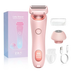 2-in-1 Electric Hair Shaver for Women - Painless Body & Face Trimmer