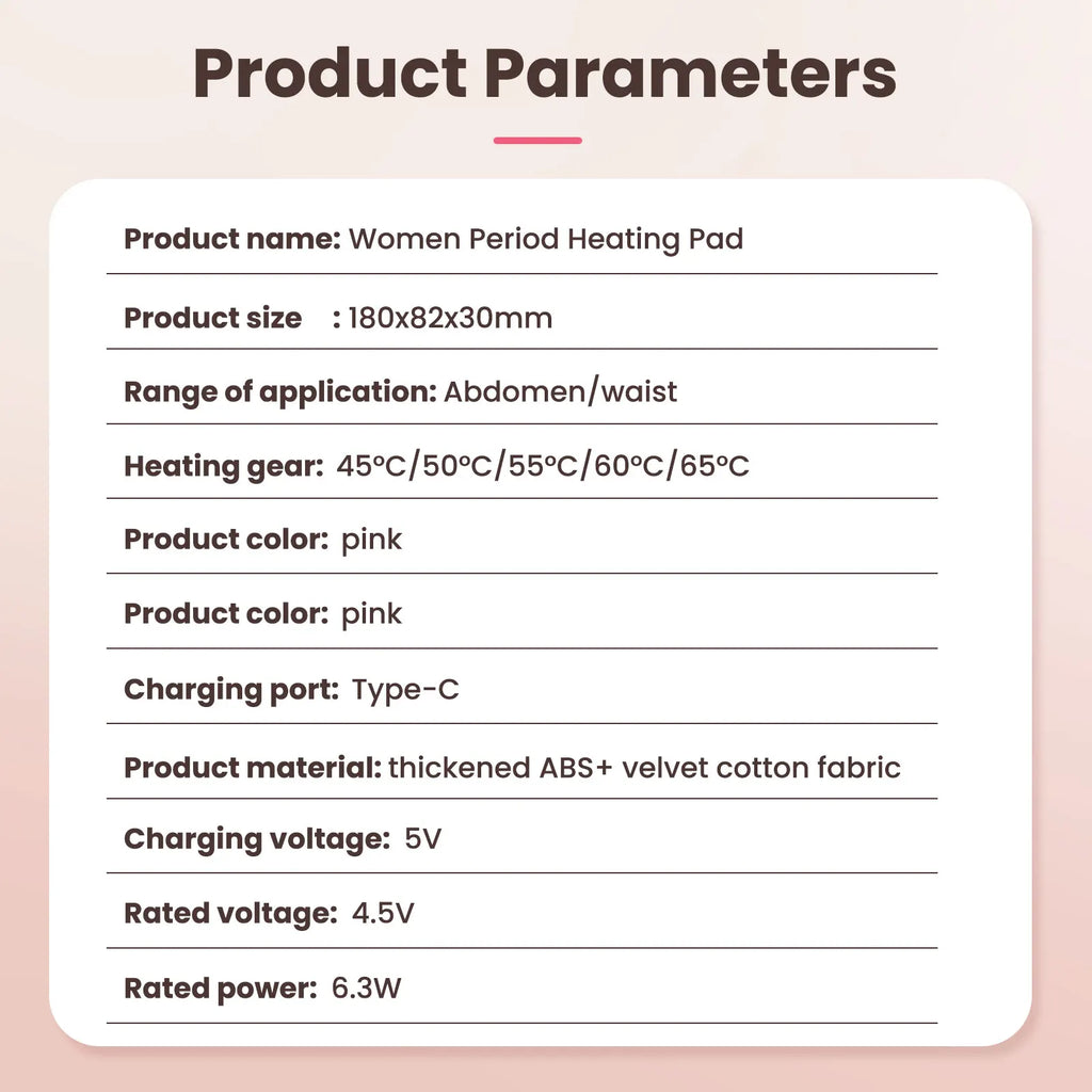 Portable Menstrual Heating Pad with Vibration Massage