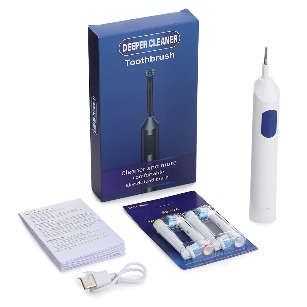 Rotating Electric Toothbrush with 5 Modes and 4 Replacement Heads - 16