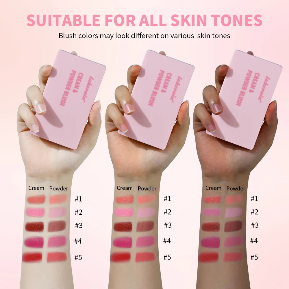2-in-1 Cream and Powder Blush Palette for Long-Lasting Makeup