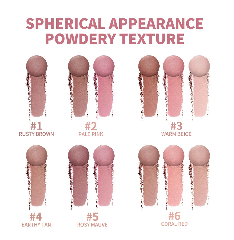 Spherical Shimmer Powder Blush Beads with Applicator