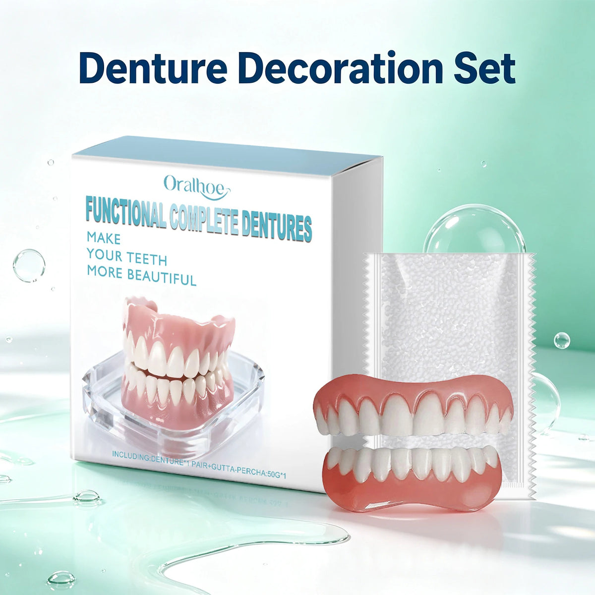 Cosmetic Denture Set for Temporary Smile Enhancement
