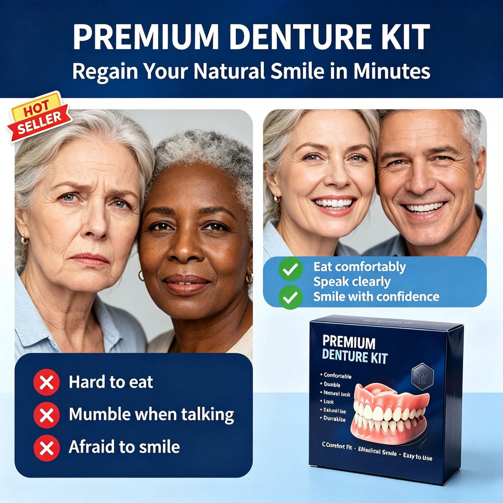Custom Fit Moldable Silicone Denture Set for Instant Smile